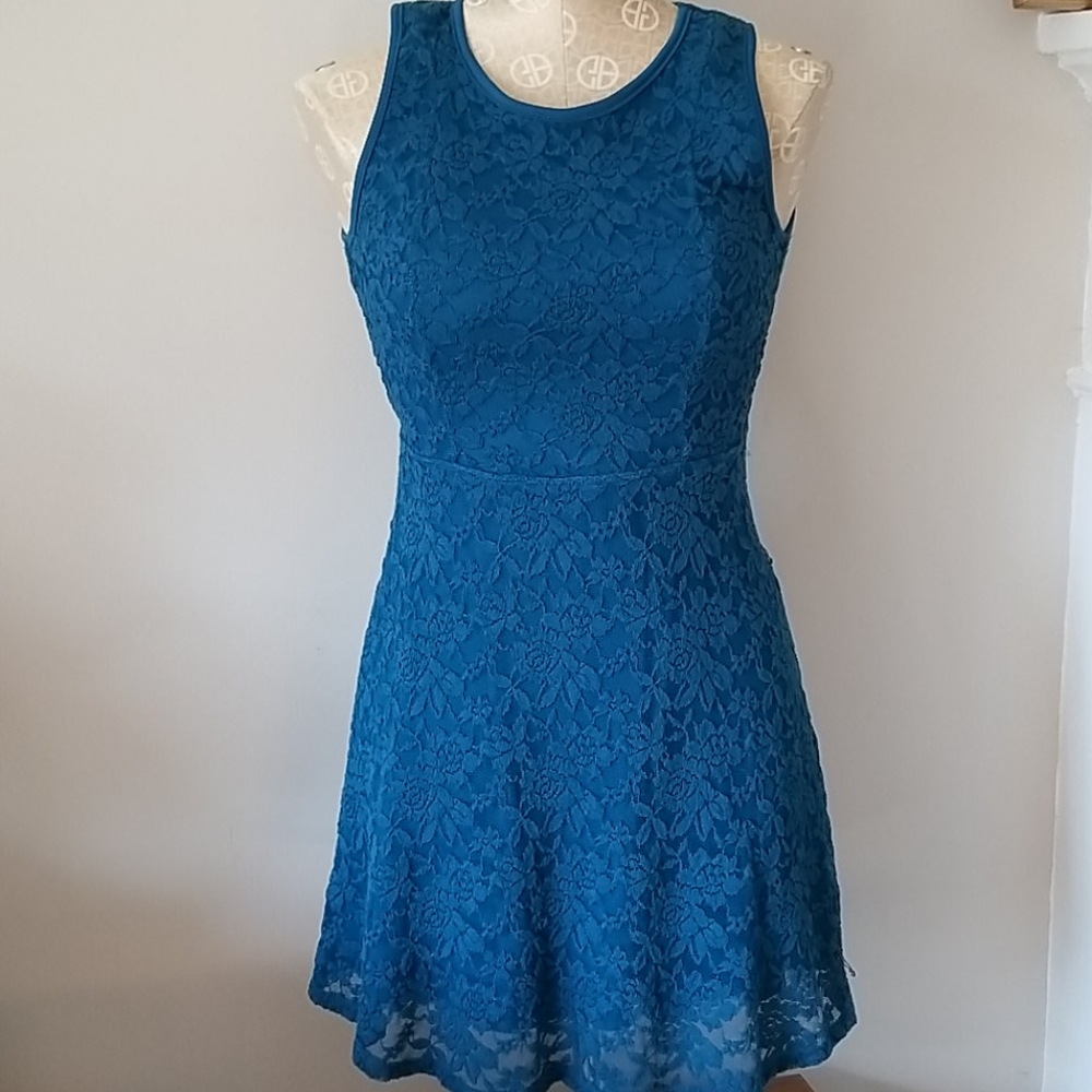 EUC Ruby & Bloom Teal Angel Lace Dress